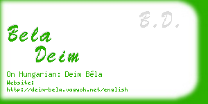 bela deim business card